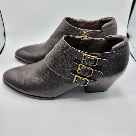 Franco Sarto L-Genna Ankle Boot Women's Dark Brown Kalibu Leather US Size 7M - Picture 2 of 7